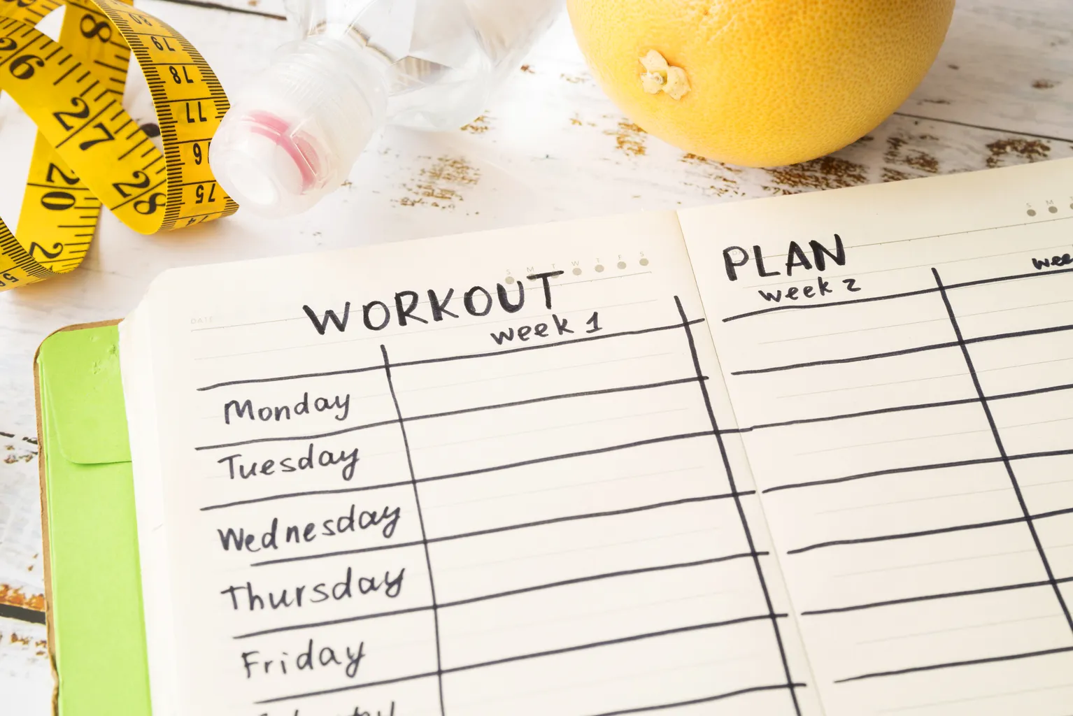 Modern style workout plan template
