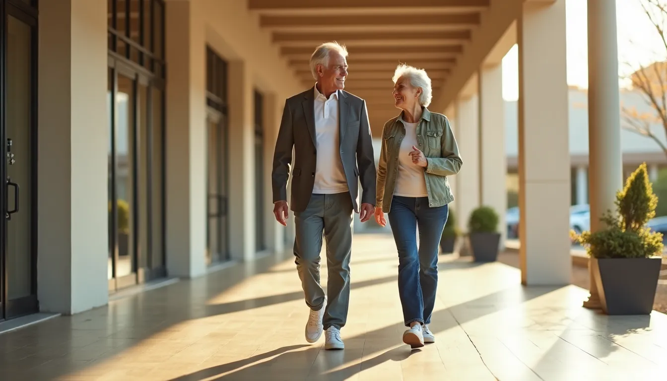 Older adults walking comfortably